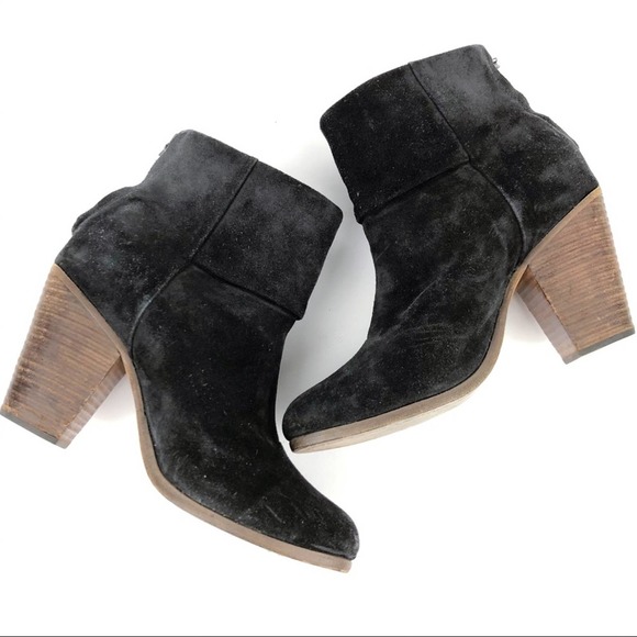 RAG & BONE Shoes Womens 38.5 Black Ashby Suede Leather Ankle bootie Boot 8.5 - Picture 3 of 10